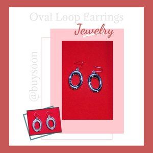 Silver Plated Oval Loop Earrings